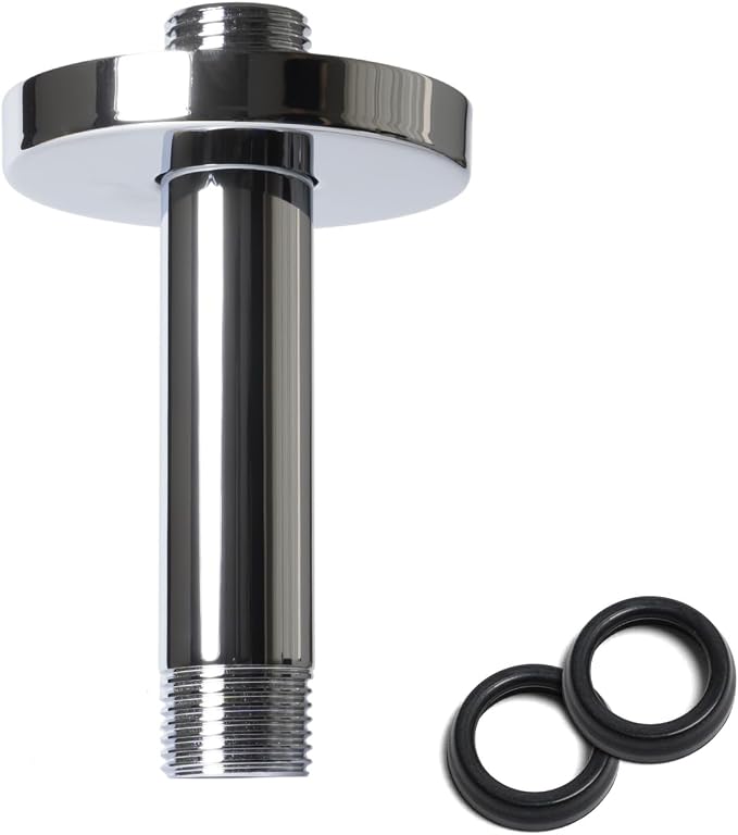 4 Inch Shower Arm with Flange, Ceiling Mounted Shower Head Extension Arm by BSTIIU