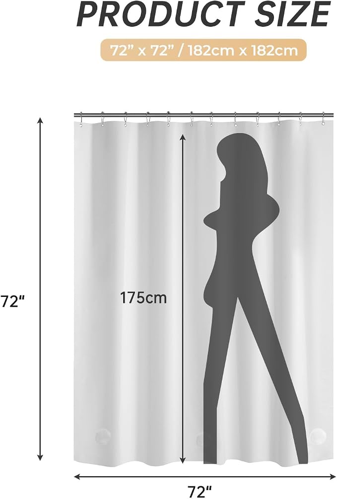 AmazerBath White Shower Curtain Liner, 70 x 72 Inches EVA 8G Heavy Duty Plastic - Image 6