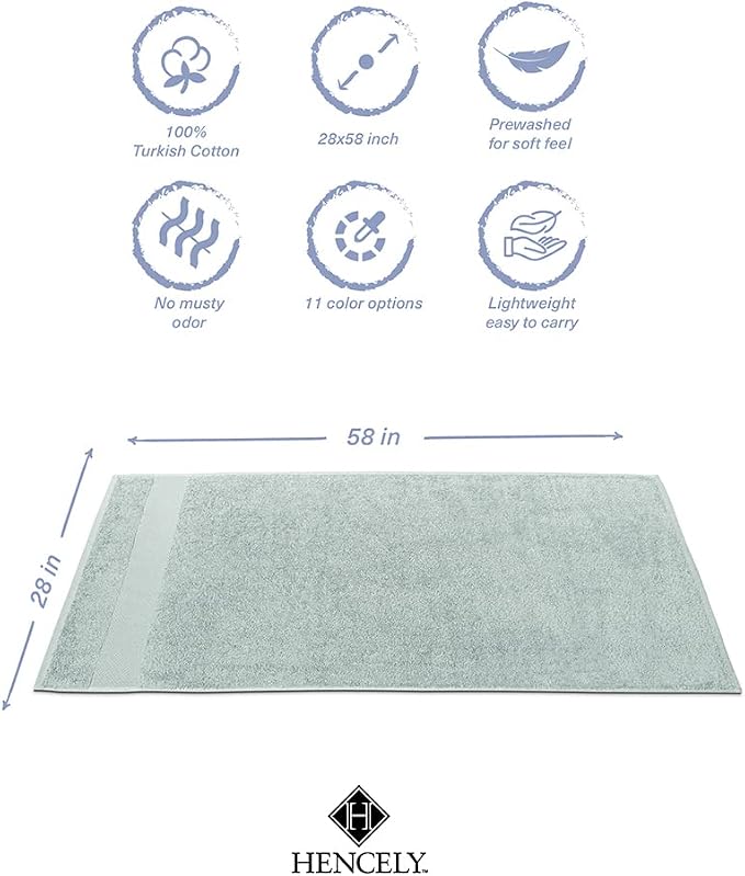 Hencely Premium Bath Towel Set of 4-28x58 Inches - Image 5