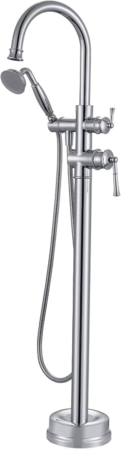 Freestanding Tub Faucet, Floor Mount Tub Faucet Polished Chrome High Flow Tub by HANGORO