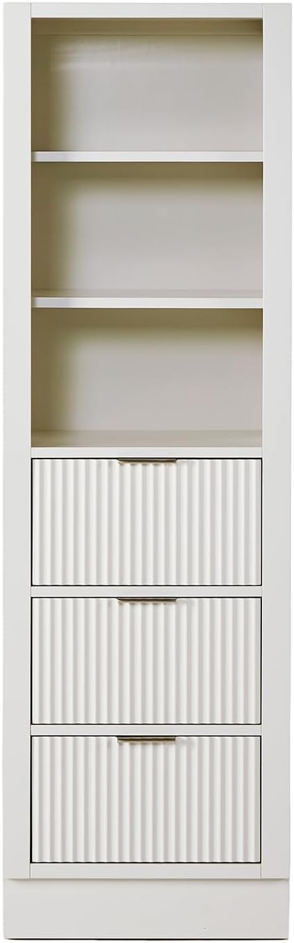 ARIEL Milan Bathroom Storage Cabinet 65”H x 20”W x 16”D Warm White by Ariel