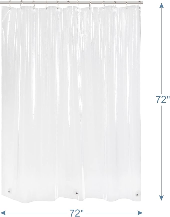 AmazerBath Clear Shower Curtain, 72x72 Plastic Shower Curtain, PEVA Waterproof - Image 7