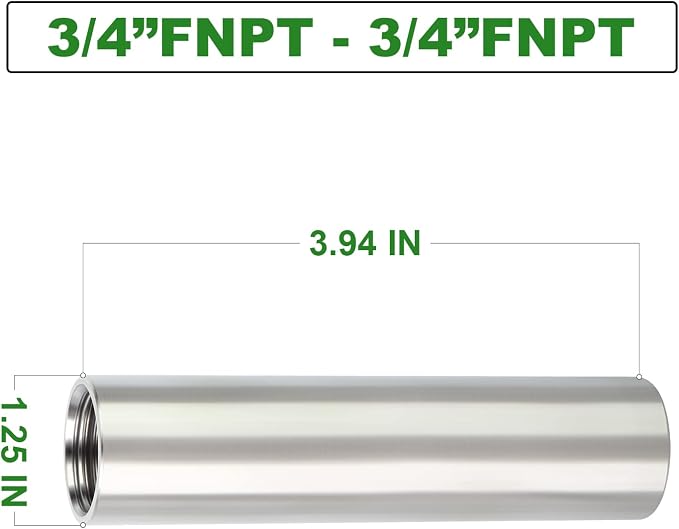 TAISHER 2PCS Stainless Steel Pipe Fittings, 3/4" NPT x 3/4" NPT Female Threaded - Image 4