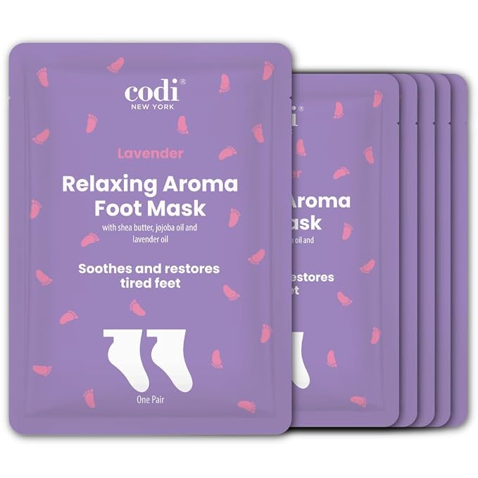 Relaxing Aroma Foot Mask 6 Pairs | Soothes & Restores Tired, Dry Feet | by CodiNewYork