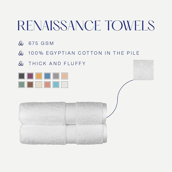 Christy Renaissance 6 Piece Towel Set | White | 100% Egyptian Cotton | - Image 5