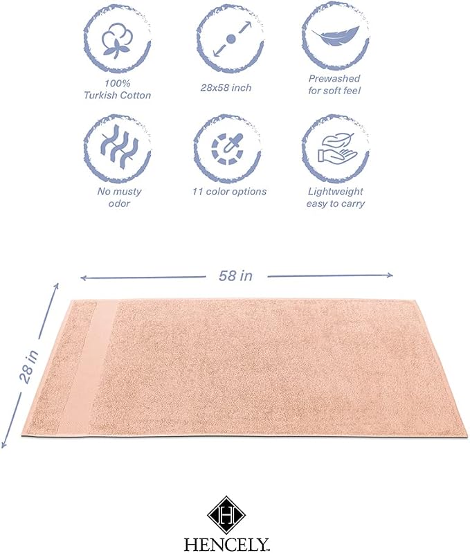 Hencely Premium Bath Towel Set of 4-28x58 Inches - Image 5