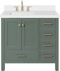 ARIEL Cambridge 37 inch Left Offset Rectangle Sink Vanity by Ariel