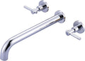 Wall Mount Tub Filler Tub Faucet High Flow Bathtub Faucets Two Handles Solid by ALEASHA