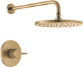 Delta Modern 14 Series Round Rain Shower Faucet Set, Brushed Gold Shower Head by DeltaFaucet