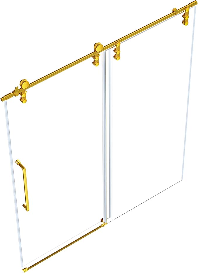 Chabatree Shower Door 60" W x 76" H Frameless Sliding Shower Door, Frameless - Image 2