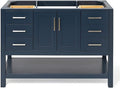 ARIEL 48" Midnight Blue Bathroom Vanity Base Cabinet, Center Rectangular Sink by Ariel