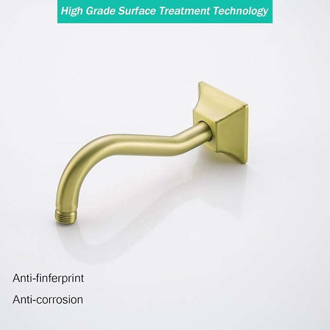 8 Inch S Shaped Curved Shower Arm, Stainless Steel Shower Head Height Extender - Image 7