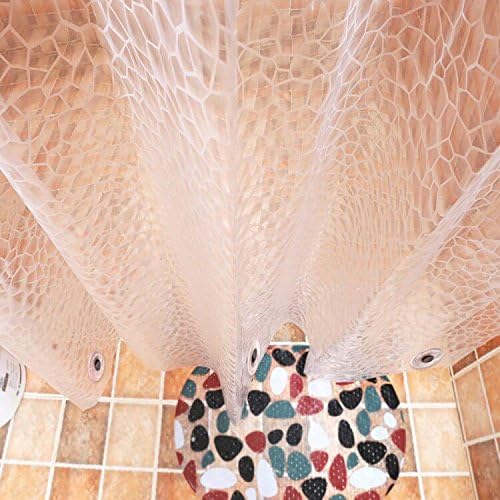 AooHome Clear Extra Long Shower Curtain Liner, 3D Water Cube Modern Vinyl - Image 5