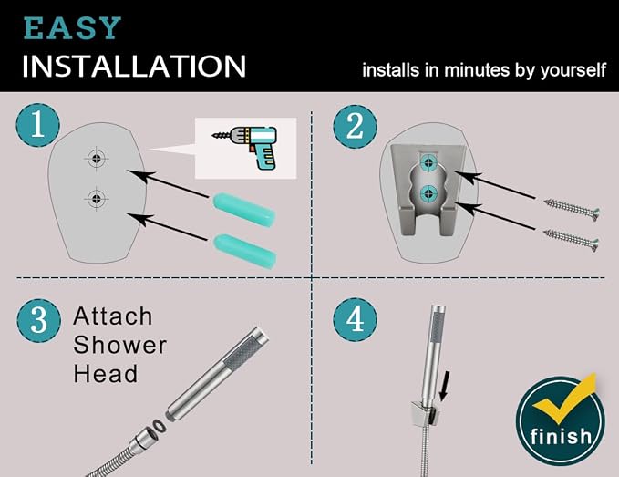 Handheld Shower Head with Hose, Hand Held Shower Wand Head with Long Hose - Image 6