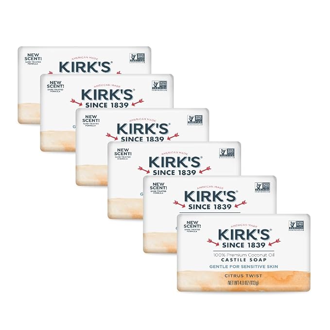 Kirk's Castile Bar Soap for Men, Women & Children by Kirks