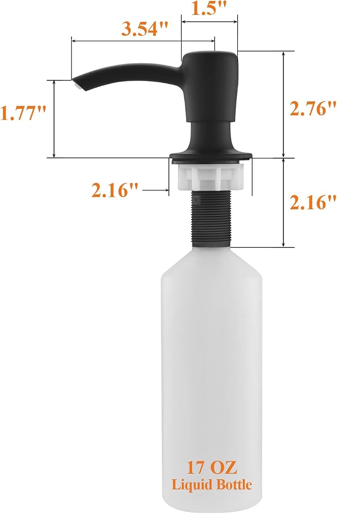 RULIA Kitchen Sink Soap Dispenser, Build in Sink Soap Dispenser, Deck Mounted - Image 6