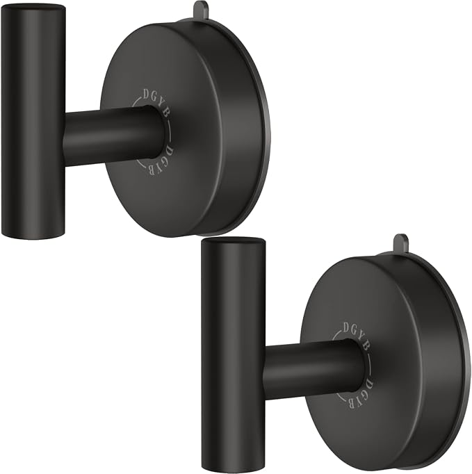 DGYB Large Suction Cup Hooks for Shower Set of 2 Black Towel Hooks for by DGYB