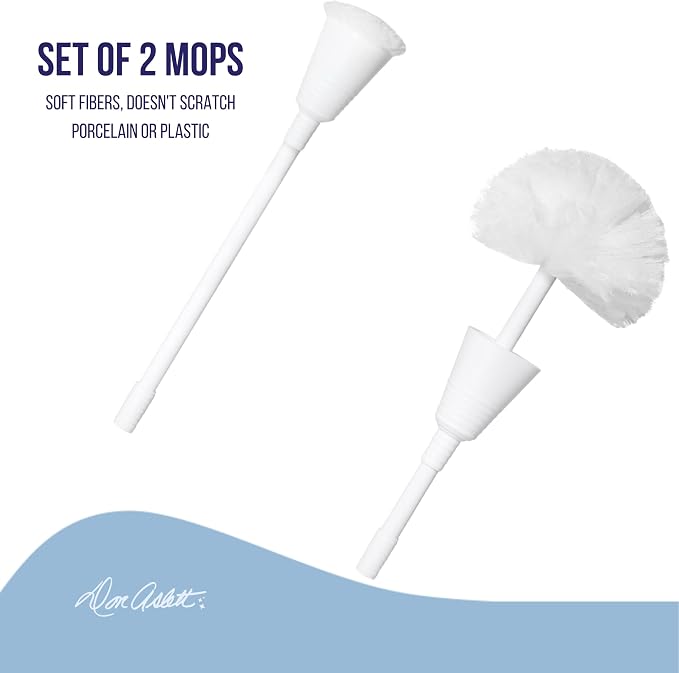 Don Aslett Johnny Mop | Set of 2 Toilet Brushes | 14" Handle to Easily Clean - Image 7