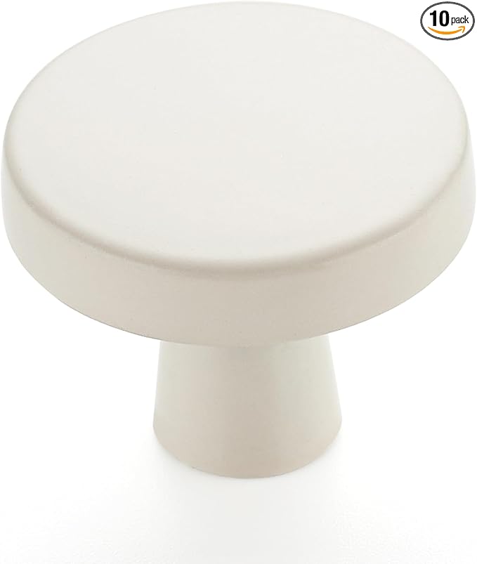 Ravinte 10 Pack Drawer Pulls 1-1/4 Inch White Kitchen Cabinet Knobs Solid Round by Ravinte