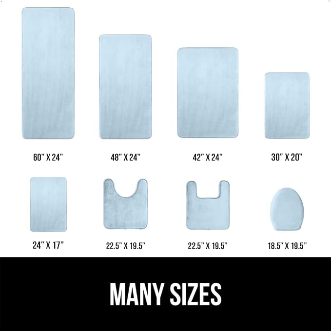 GORILLA GRIP Memory Foam Bath Rugs, Soft Absorbent Velvet Bathroom Mats - Image 2