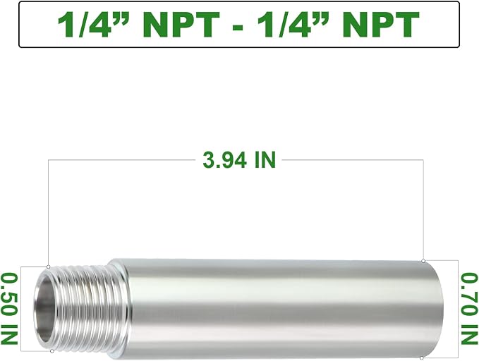 TAISHER 4PCS Stainless Steel Pipe Fittings, 1/4" NPT Male x 1/4" NPT Female - Image 2