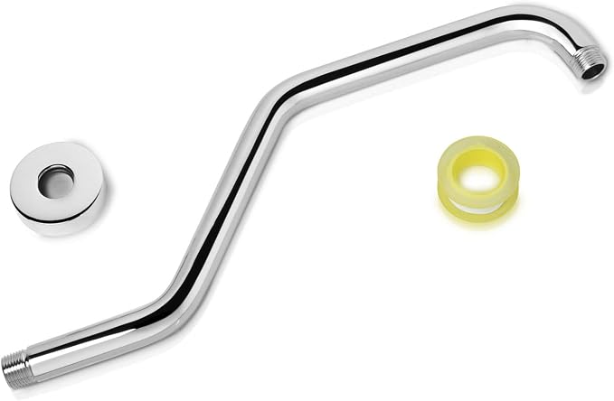 High Rise Shower Arm with Flange, 15.5 Inch Gooseneck Shower Arm Extension - Image 7