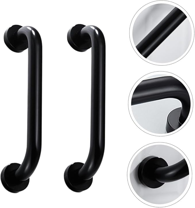 2pcs Wall-Mounted Anti-Slip Bathtub Grab Bars Space Aluminum Safety Handrails - Image 5