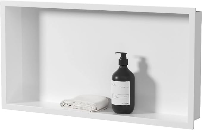 Neodrain White Recessed Shower Niche Shelf Bathroom Cabinet in Wall Stainless - Image 8