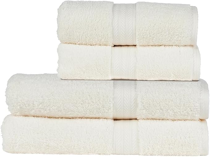 Christy Renaissance 4 Piece Cream Towel Set | 100% Egyptian Cotton | Luxury by Christy