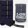 Acteon Microfiber Gym Towels 5 Pack, Quick Dry Silver ION Odor-Free Super by Acteon