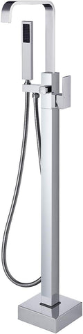 Freestanding Tub Filler Bathtub Faucet Chrome Waterfall Floor Mount Single by ArtiquaSanitaryWare