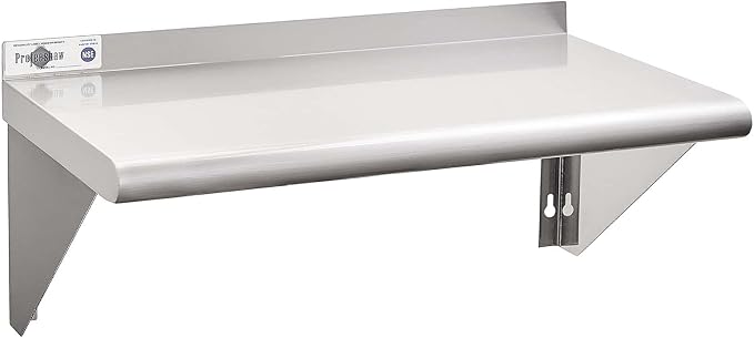 Profeeshaw NSF Stainless Steel Shelf 14” x 24”, 250 lb Commercial Shelves Wall by Profeeshaw