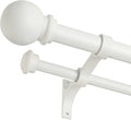 Double Curtain Rod 84 to 120 inch, Adjustable 1 inch Double Drapery Rod Rods by YuMierle