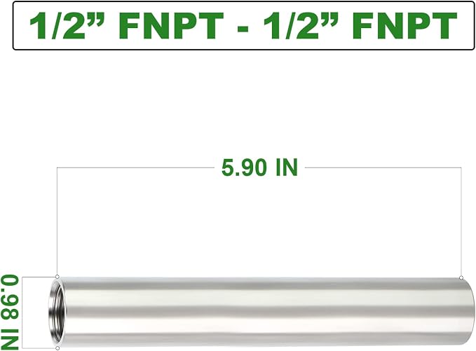 TAISHER 2PCS Stainless Steel Pipe Fittings, 1/2" NPT x 1/2" NPT Female Threaded - Image 4