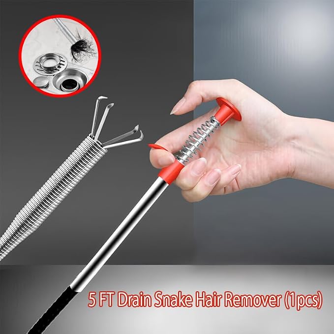 Drain Clog Remover＆Drain Auger 16 FT＆Drain Snake Hair Remover, Toilet Plumbing - Image 4