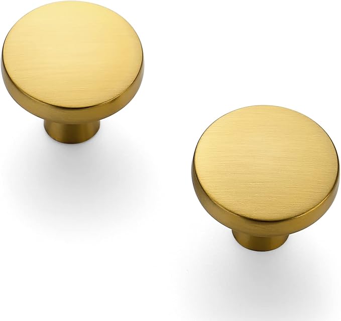 Ravinte 15 Pack Drawer Pulls 1-1/4 Inch Brushed Brass Kitchen Cabinet Knobs - Image 9