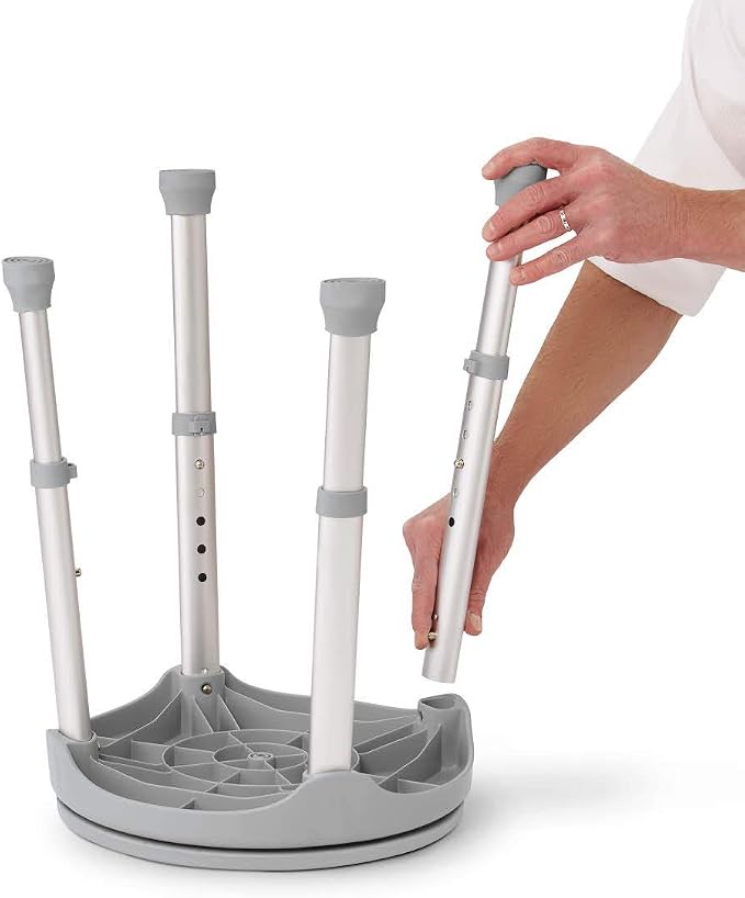 Medline Durable Aluminum Frame, Round Swivel Shower Stool, Supports up to - Image 5