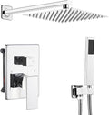 Rain Shower System Set with 10 Inch Large Shower Head High Pressure 2 Function by ANNAZOMBATHROOM