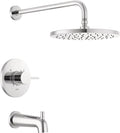 Delta Modern 14 Series Round Rain Bathtub and Shower Faucet Set, Rainfall by DeltaFaucet