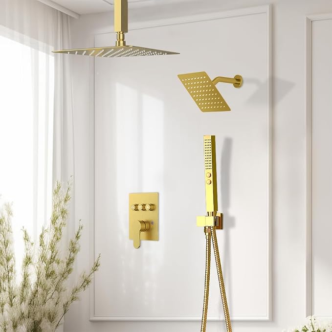 Shower Systems with Rain Shower and Handheld, STARBATH Dual Head 12+6" Rainfall - Image 2