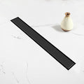 Linear Shower Drain, 72 inch Black Drain by Elefloom