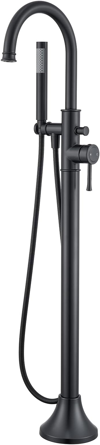 Free Standing Tub Faucet Black Freestanding Bathtub Faucet Floor Mount Brass by wowkksanitaryware