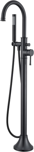 Free Standing Tub Faucet Black Freestanding Bathtub Faucet Floor Mount Brass by wowkksanitaryware