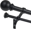 Double Curtain Rod 84 to 120 inch, Adjustable 1 inch Double Drapery Rod Rods by YuMierle