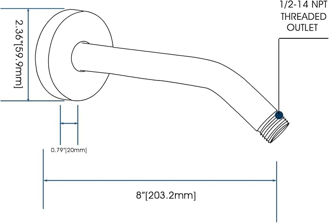 10 Inch Shower Arm with Flange and Stabilizer Bracket, Wall Mounted Shower Pipe - Image 5