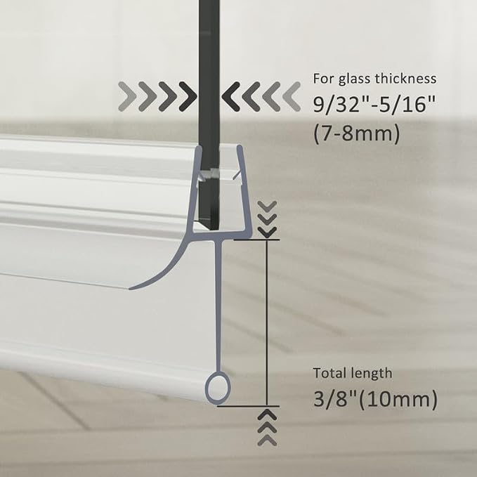 Frameless Shower Door Bottom Seal, Shower Door Seal Strip - Image 3