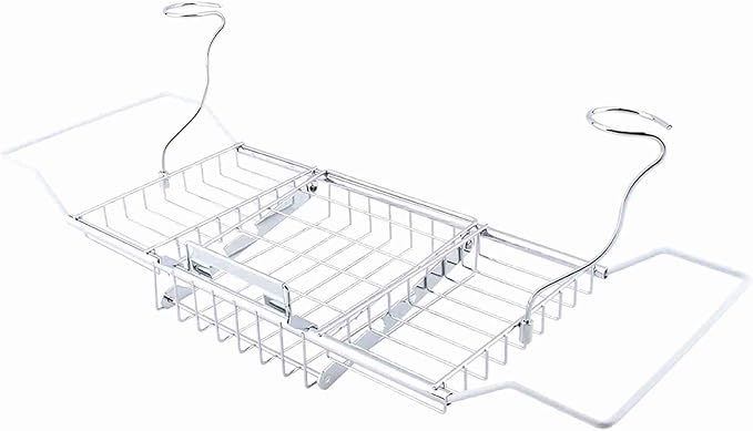 Bathtub Tray, Bath Tray for Tub Bathtub Caddy Wine Slots and Book Holder Bath - Image 3