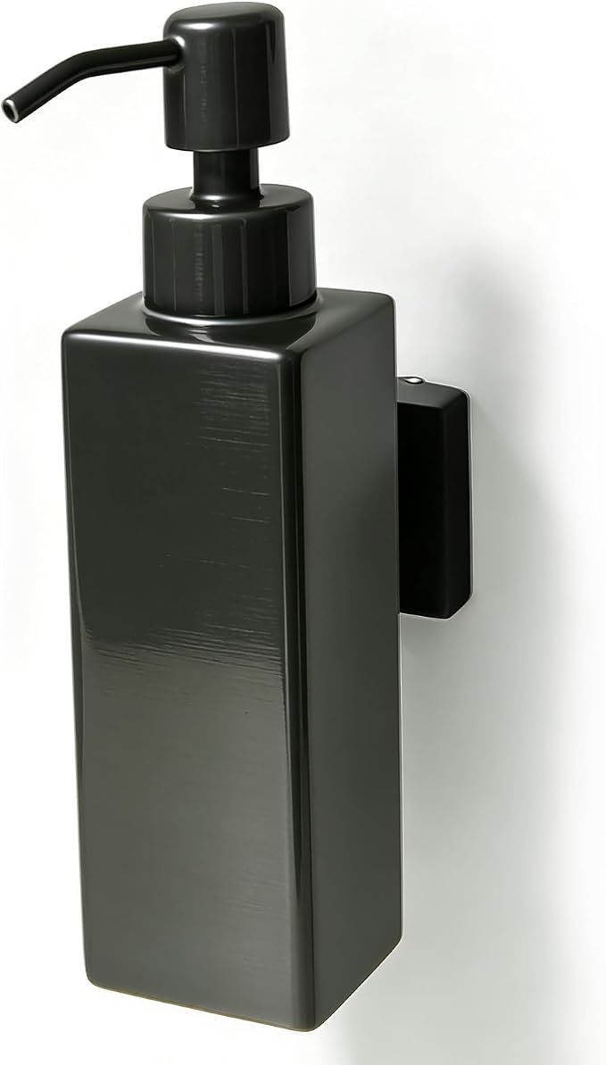 Black Soap Dispenser, Wall-Mounted 304 Stainless Steel Liquid Soap Dispenser by Unknown