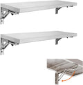 Stainless Steel Folding Concession Shelf 12" x 72", Drop Down Folding Serving by SWOTCATER