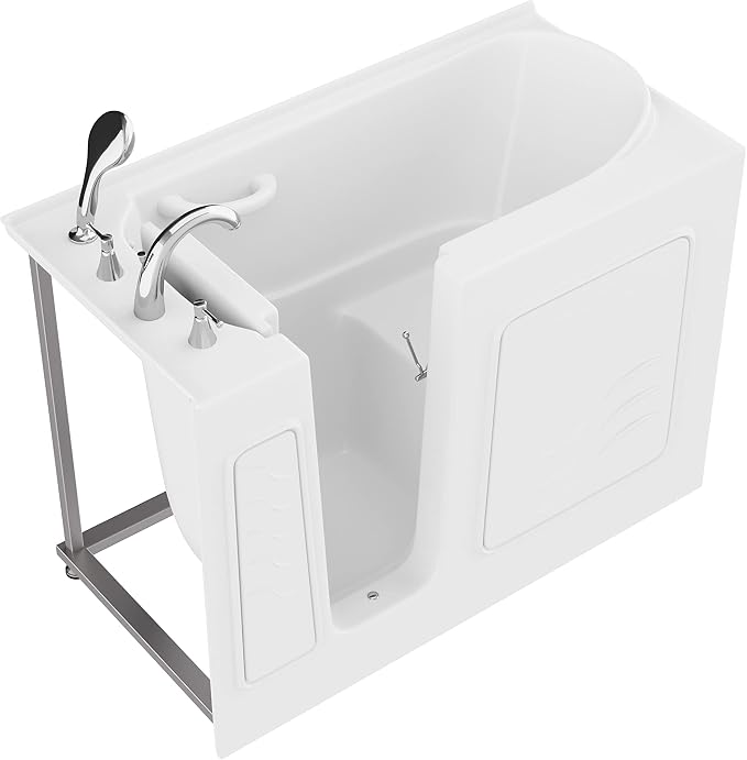 ANZZI Walk In Tub 53'' x 26'' Left Drain Soaking in White, Indulge in Ultimate by ANZZI